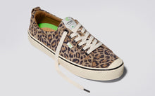 Load image into Gallery viewer, OCA Low Stripe Leopard Print Suede Sneaker Women