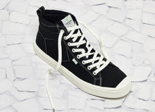 Load image into Gallery viewer, OCA High Washed Black Canvas Contrast Thread Sneaker Women