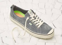 Load image into Gallery viewer, OCA Low Stripe Charcoal Grey Suede Sneaker Men