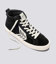 Load image into Gallery viewer, CATIBA High Black Suede Ivory Logo Sneaker Men
