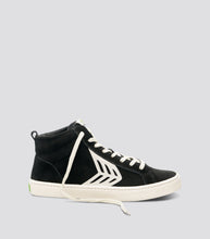 Load image into Gallery viewer, CATIBA High Black Suede Ivory Logo Sneaker Men