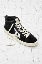 Load image into Gallery viewer, CATIBA High Black Suede Ivory Logo Sneaker Women