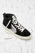 Load image into Gallery viewer, CATIBA High Black Suede Ivory Logo Sneaker Women
