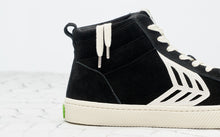 Load image into Gallery viewer, CATIBA High Black Suede Ivory Logo Sneaker Men