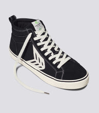 Load image into Gallery viewer, CATIBA High Stripe Black Suede and Canvas Contrast Thread Sneaker Men