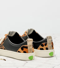 Load image into Gallery viewer, CATIBA Low Black/Leopard Premium Leather Sneaker Women