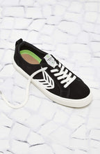 Load image into Gallery viewer, CATIBA Low Black Suede Ivory Logo Sneaker Women