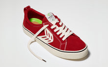 Load image into Gallery viewer, CATIBA Low Stripe Samba Red Suede and Canvas Contrast Thread Sneaker Women