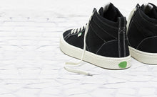 Load image into Gallery viewer, OCA High Washed Black Canvas Contrast Thread Sneaker Women