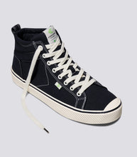 Load image into Gallery viewer, OCA High Stripe Black Canvas Contrast Thread Sneaker Women