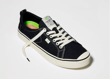 Load image into Gallery viewer, OCA Low Stripe Washed Black Canvas Contrast Thread Sneaker Women