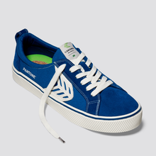 Load image into Gallery viewer, CATIBA Low Stripe Pantone Classic Blue Suede and Canvas Sneaker Women
