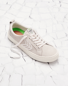 CATIBA Low Off White Suede Ivory Logo Sneaker Men