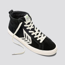 Load image into Gallery viewer, CATIBA High Black Suede Ivory Logo Sneaker Men
