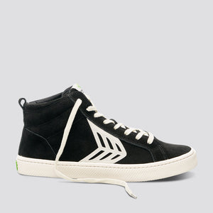 CATIBA High Black Suede Ivory Logo Sneaker Women