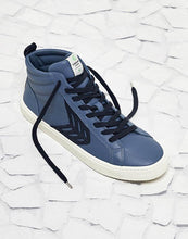 Load image into Gallery viewer, CATIBA High Cloud Blue Premium Leather Navy Logo Sneaker Women
