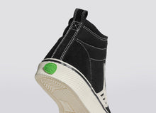 Load image into Gallery viewer, CATIBA High Stripe Black Suede and Canvas Contrast Thread Sneaker Women
