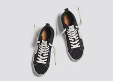 Load image into Gallery viewer, CATIBA High Stripe Black Suede and Canvas Contrast Thread Sneaker Women
