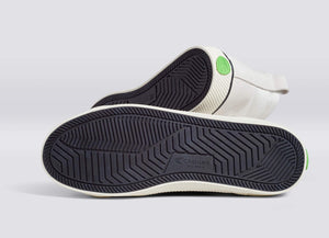 CATIBA High Stripe Off White Suede and Canvas Black Logo Sneaker Women