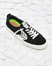 Load image into Gallery viewer, CATIBA Low Black Suede Ivory Logo Sneaker Women
