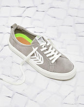 Load image into Gallery viewer, CATIBA Low Cloud Grey Suede Ivory Logo Sneaker Men
