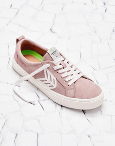 CATIBA Low Rose Suede Ivory Logo Sneaker Men