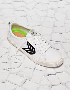 CATIBA Low Off White Leather Black Logo Sneaker Men