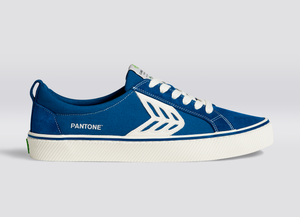 CATIBA Low Stripe Pantone Classic Blue Suede and Canvas Sneaker Men