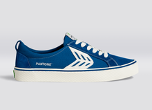 Load image into Gallery viewer, CATIBA Low Stripe Pantone Classic Blue Suede and Canvas Sneaker Women
