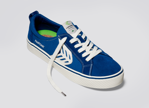 CATIBA Low Stripe Pantone Classic Blue Suede and Canvas Sneaker Men