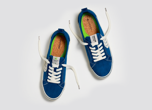 CATIBA Low Stripe Pantone Classic Blue Suede and Canvas Sneaker Men