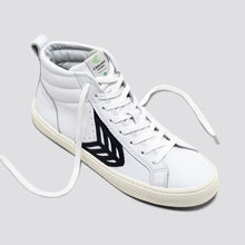 Load image into Gallery viewer, CATIBA High Off White Leather Black Logo Sneaker Women
