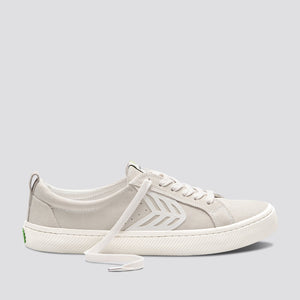 CATIBA Low Off White Suede Ivory Logo Sneaker Men