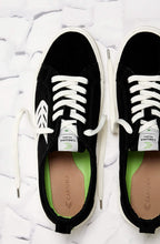 Load image into Gallery viewer, CATIBA Low Black Suede Ivory Logo Sneaker Women
