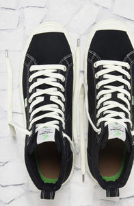 OCA High Washed Black Canvas Contrast Thread Sneaker Women