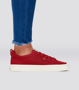 IBI Low Raw Red Knit Sneaker Women