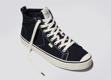 Load image into Gallery viewer, OCA High Stripe Black Canvas Contrast Thread Sneaker Women
