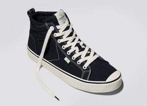 OCA High Stripe Black Canvas Contrast Thread Sneaker Women