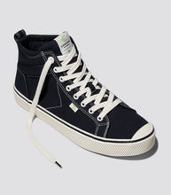 Load image into Gallery viewer, OCA High Stripe Black Canvas Contrast Thread Sneaker Women
