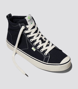 OCA High Stripe Black Canvas Contrast Thread Sneaker Men