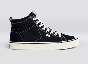 OCA High Stripe Black Canvas Contrast Thread Sneaker Men