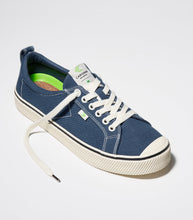 Load image into Gallery viewer, OCA Low Stripe Shadow Blue Canvas Contrast Thread Sneaker Men
