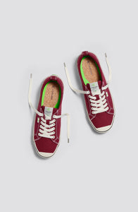 OCA Low Stripe Burgundy Red Canvas Sneaker Women