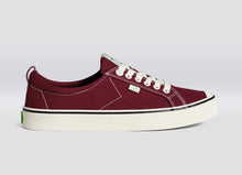 Load image into Gallery viewer, OCA Low Stripe Burgundy Red Canvas Sneaker Men
