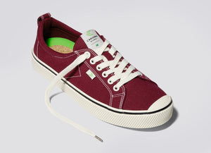 OCA Low Stripe Burgundy Red Canvas Sneaker Men