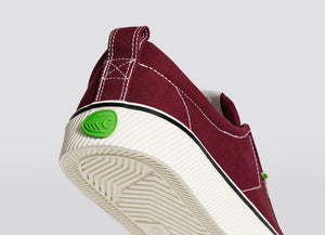 OCA Low Stripe Burgundy Red Canvas Sneaker Men