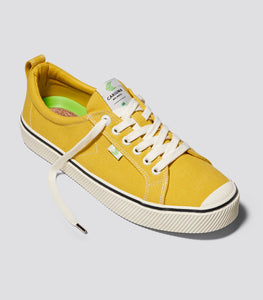 OCA Low Stripe Spice Yellow Canvas Contrast Thread Sneaker Men