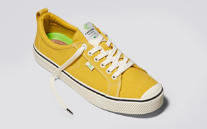 OCA Low Stripe Spice Yellow Canvas Contrast Thread Sneaker Men