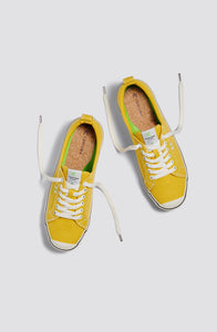 OCA Low Stripe Spice Yellow Canvas Contrast Thread Sneaker Women