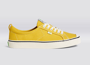 OCA Low Stripe Spice Yellow Canvas Contrast Thread Sneaker Women